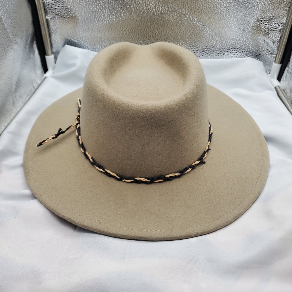 Brixton Messer Western WOOL Sand Color Fedora HAT Womens Nordstrum Medium New - Picture 3 of 10